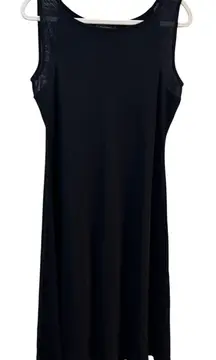 Polo Lauren Ralph Lauren Black Knit Dress Size‎ Large Mesh Accent