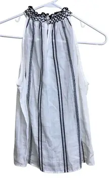 535. Frame black and white halter top size small