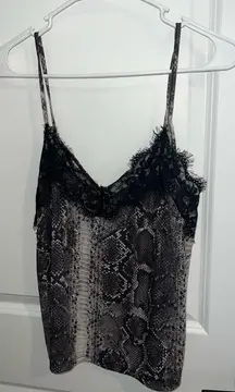 Zara Reptile Print Lace Top
