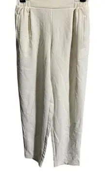A New Day XS Polyester Blend White Pull-On Pants career flowy
