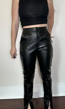 Abercrombie & Fitch Skinny Ultra High Rise Pants Leather Curve Love Size 8L