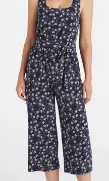 Knit‎ Tie Waist Cropped Jumpsuit