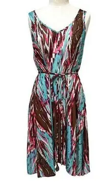 Calypso St. Barth A-line Cover-Up Tank Dress Tie-Waist Beachy Vacation Small