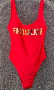 Xhilaration Firecracker print one piece swimsuit in size m