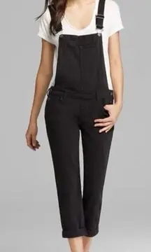 Paige Sierra Black Denim Overalls Adjustable Straps Tapered Leg Casual‎ 29"