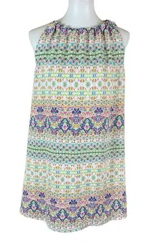 Rachel Ashwell Boho Floral Print Sleeveless Halter Mini Dress Cottagecore 4