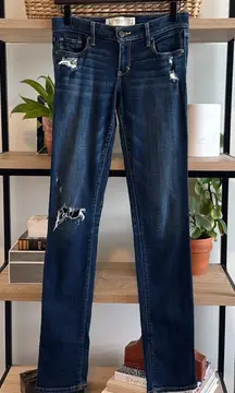 Abercrombie & Fitch Vintage The A&F Skinny Low-Rise Distressed Jeans, 27 Tall