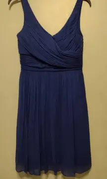 J. Crew size 8 Heidi Silk Chiffon Mini Dress Cobalt Blue