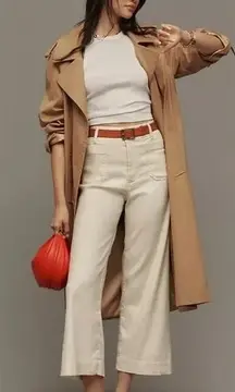 Maeve by Anthropologie The Colette Cropped Wide-Leg Pant Linen Edition Size 30