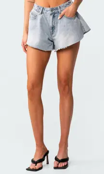 Edikted Koi Flared Denim Shorts Women’s Size Small