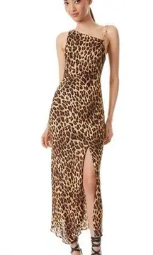 ALICE + OLIVIA HARMONY CHAIN STRAP DRAPEY SLIP DRESS