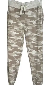 Athleta Lux Oatmeal Camo Heather Balance Printed Jogger Pants Size XS