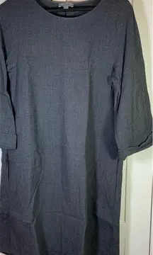 COS Wool Blend Shift Dress Womens US 6 Oversized‎ Gray Tunic Lagenlook Scandi