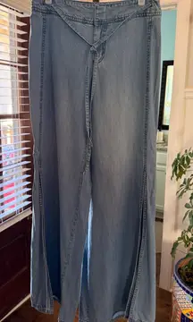 Cato NWT Women's Wide Slit Leg Jeans with Tie in Front