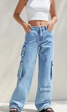 Pacsun Women's Blue '90s Baggy Cargo Jeans Size 25 NWT MSRP $90