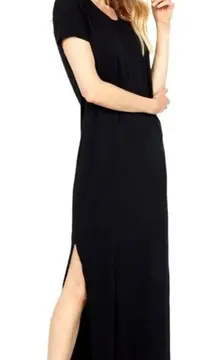 C&C California Dress Womens Extra Small Black Short Sleeve Scoop Neck‎ Tee Maxi