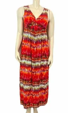 Chico Tie Dye Sleeveless Maxi Dress 0 Multicolor Summer Boho Bohemian Casual