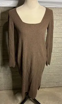 GAP Maternity Ribbed Knit Sweater Dress Long Sleeve Brown Size XS