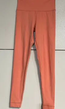SET ACTIVE WOMENS HIGH RISE CORAL LEGGINGS XS FULL LENGTH
