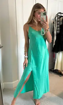 Scoop Green Maxi Slip Dress