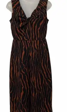 Charming Charlie Black & Brown Tiger Jumpsuit