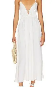 NEW L SPace Playa Vista Midi Dress Swimsuit Coverup White/Cream Sundress Small