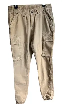 True Religion NWT Big T Cargo Jogger Tan Pants Sz 29 Y2K Utility Khaki Trendy