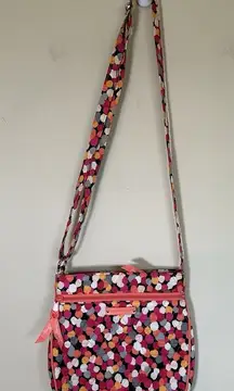Vera Bradley Pixie Confetti‎ Petite Double Zip Hipster Cross Body Purse #14497
