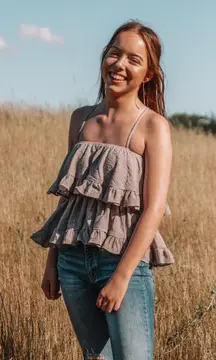 POL Mauve/Gray Ruffle Tank Top