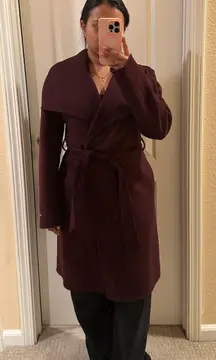 Burgundy Wool Blend Coat