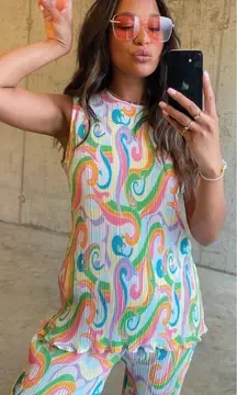 NEVER FULLY DRESSED Plisse Set In Pastel Groove