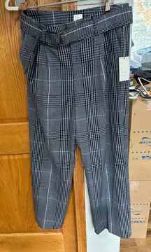 a new day Black and subtle pink Plaid Wide Leg Pants