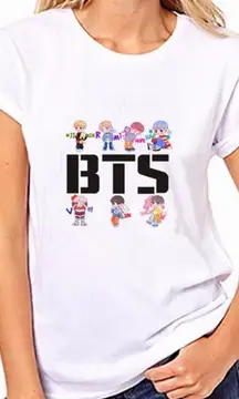 BTS Women’s White Graphic T-Shirt size XL