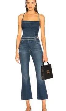 RARE Mother The Tie Back Hustler Ankle Fray Jumpsuit Pardon My French Size 26