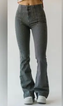 We The Free Jayde High Rise Flare Leg Jeans Railroad Stripe 28 NWT