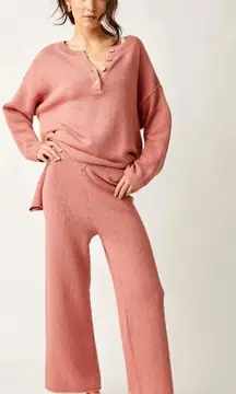 Free People Rosie Pink Hailee Sweater Set