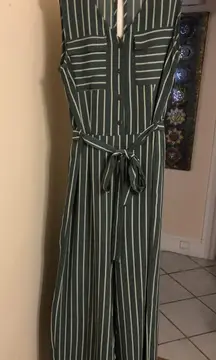 Medium Olive Green Button Down Jumpsuit