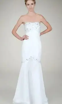 BHLDN Tadashi Shoji beaded mermaid wedding dress