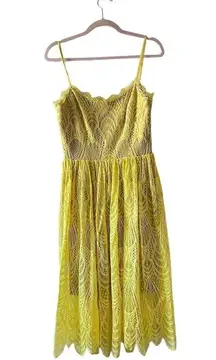 Dress the Population  Francesca Dandelion Yellow Lace Floral Cocktail Women's Dre