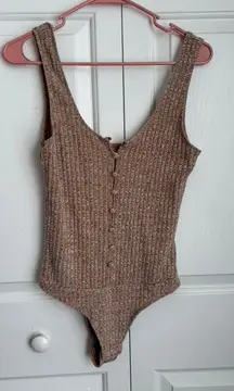 Privacy Please Revolve button front sweater woven bodysuit size small