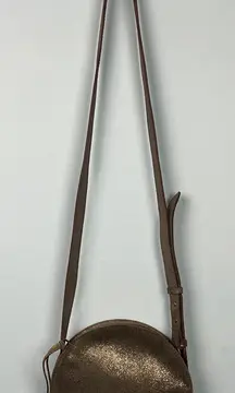 Madewell metallic sand simple circle crossbody leather bag