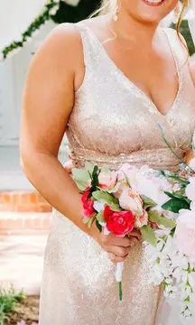 Lulus Rose Gold Sequin Dress