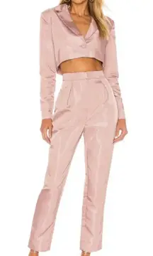 NBD Harmony Mauve Pink Cropped Ripstop Blazer Large New Womens Jacket