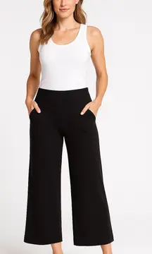 Cabi 1208 Wide-Leg Black Knit Pants – Soft Stretch Lounge Travel Pant (Size M)