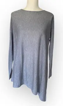 Eileen Fisher Women's Gray Long Sweater Size S Long Sleeve Solid A-symmetrical