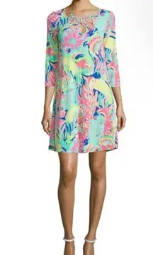 Lilly Pulitzer  Lilianna‎ Printed Loop-Neck Dress Womens Size XS Neon Casa Banana