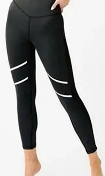 Zyia  Active Light n Tight Hi-Rise 25" Legging Black & White Reflective Size 8-10