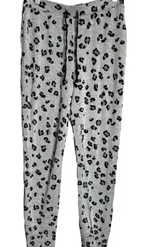 Tabitha Webb‎ Pants Women Small Gray Black Cheetah Print Sleepwear Lounge Jogger