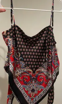 Cowl Neck Scarf Tank Top