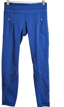 Lululemon Inspire Tight II (Mesh) Blue Capri 7/8 Length Legging Stretch Pocket 6